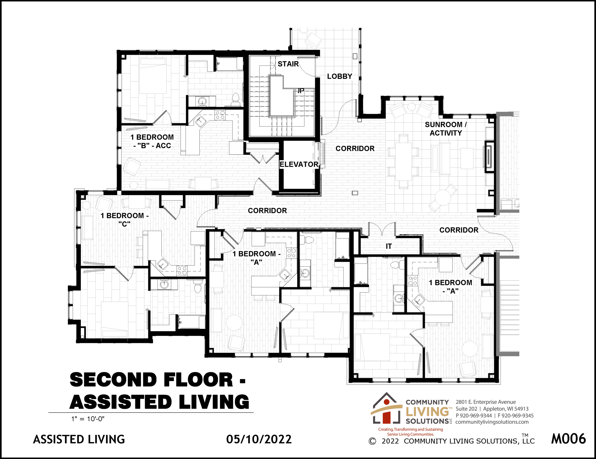 We will offer 3 options for floorplans of the added 1-bedroom apartments, which will add 4 apartments to each level of our private pay assisted living.