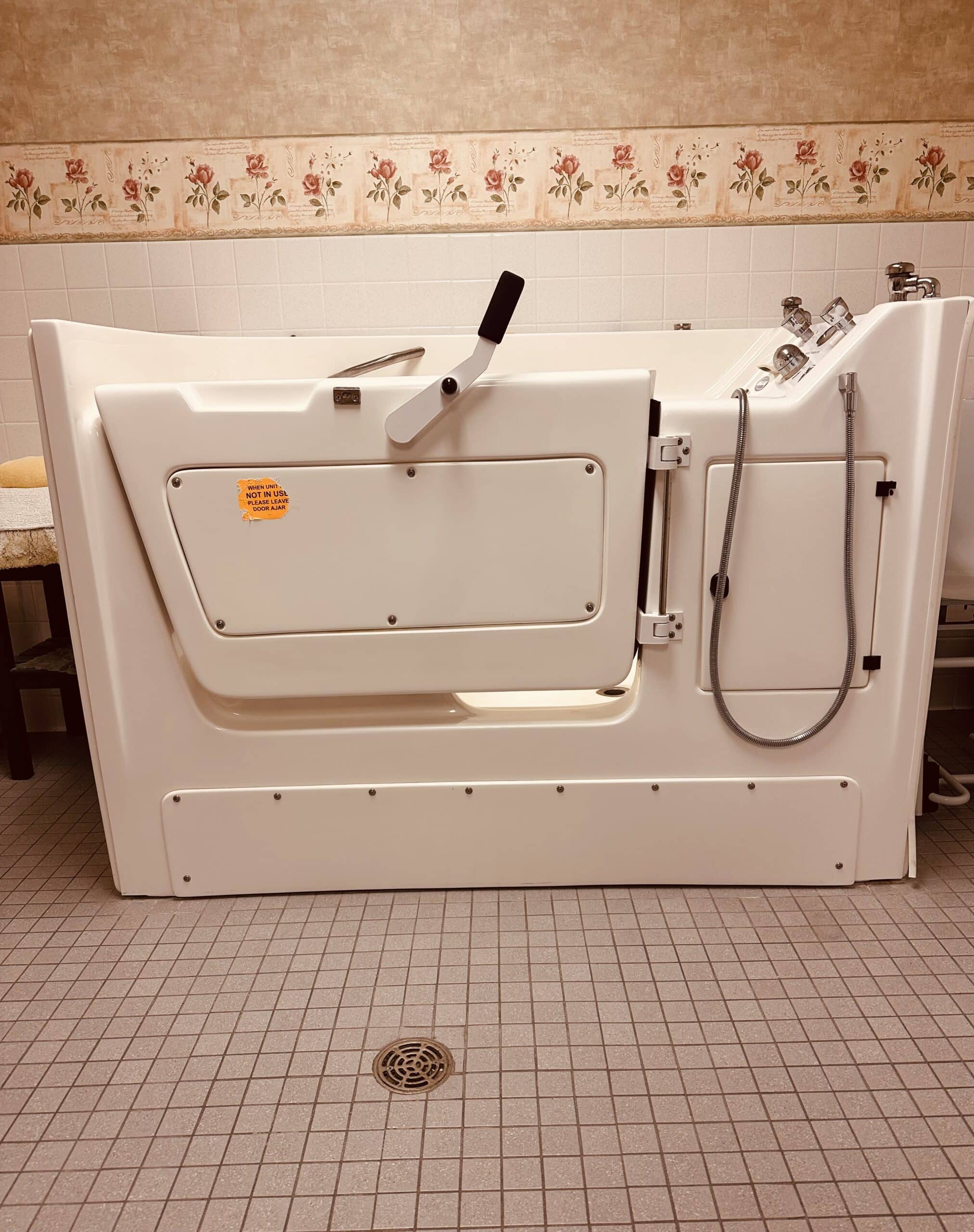 bathtub in assisted living apartment