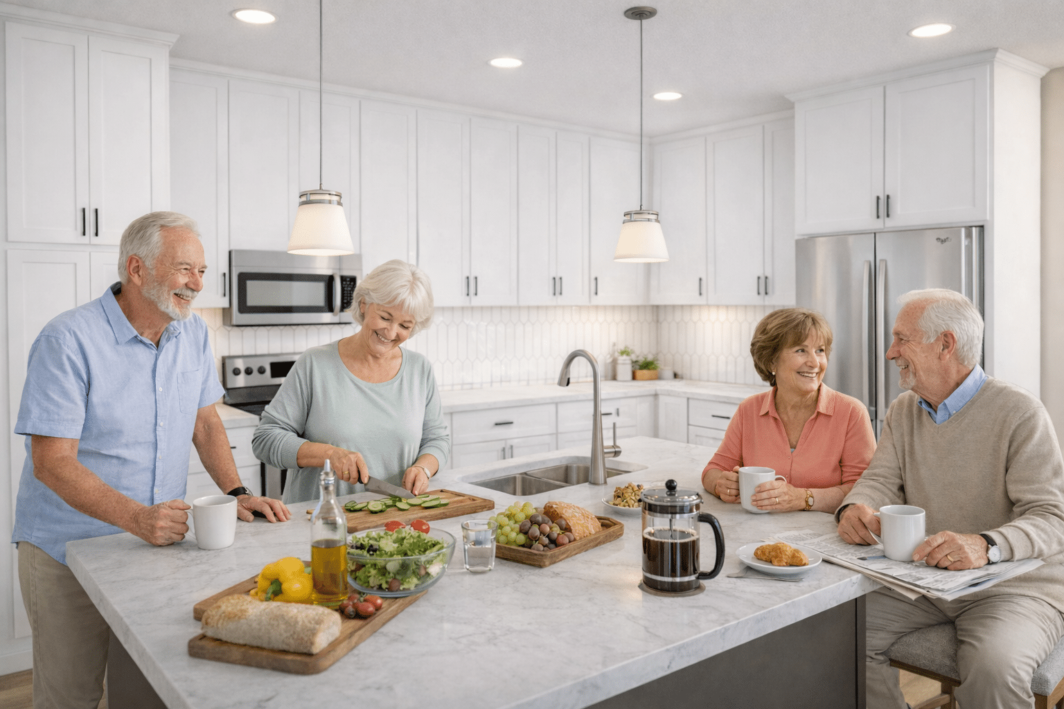 morning chat in a modern kitchen (1)